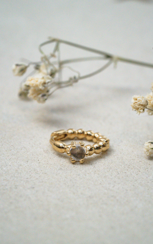 Morganite earring 14K gold plated