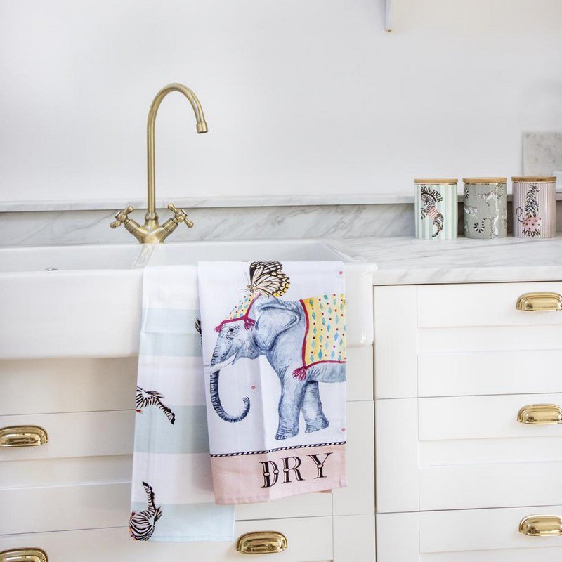 YE - Set of 2 100% cotton animal tea towels