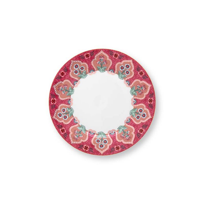 Plate Flower Festival Deco Dark Pink 21cm
