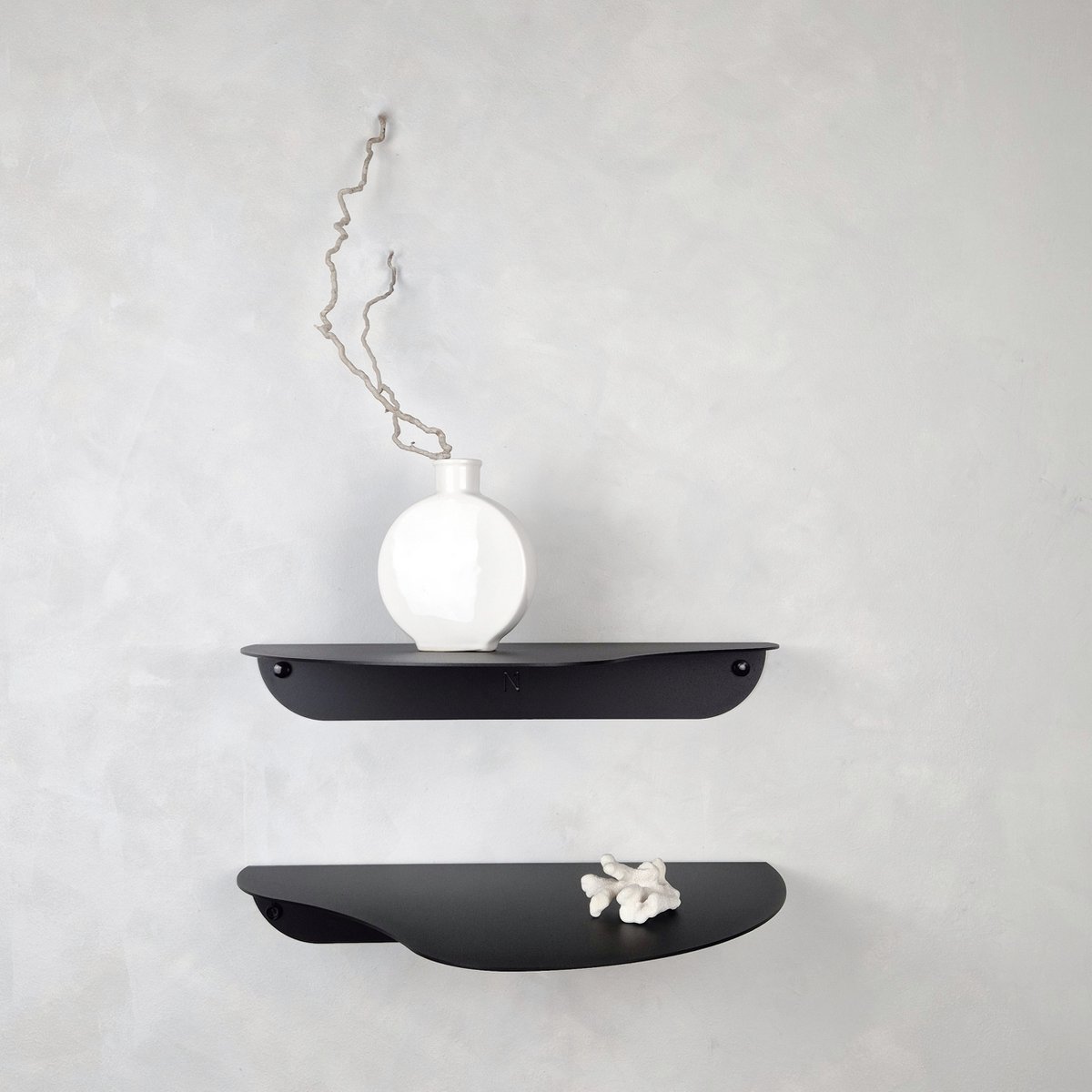 Wall shelf MOSS, white, beige, black