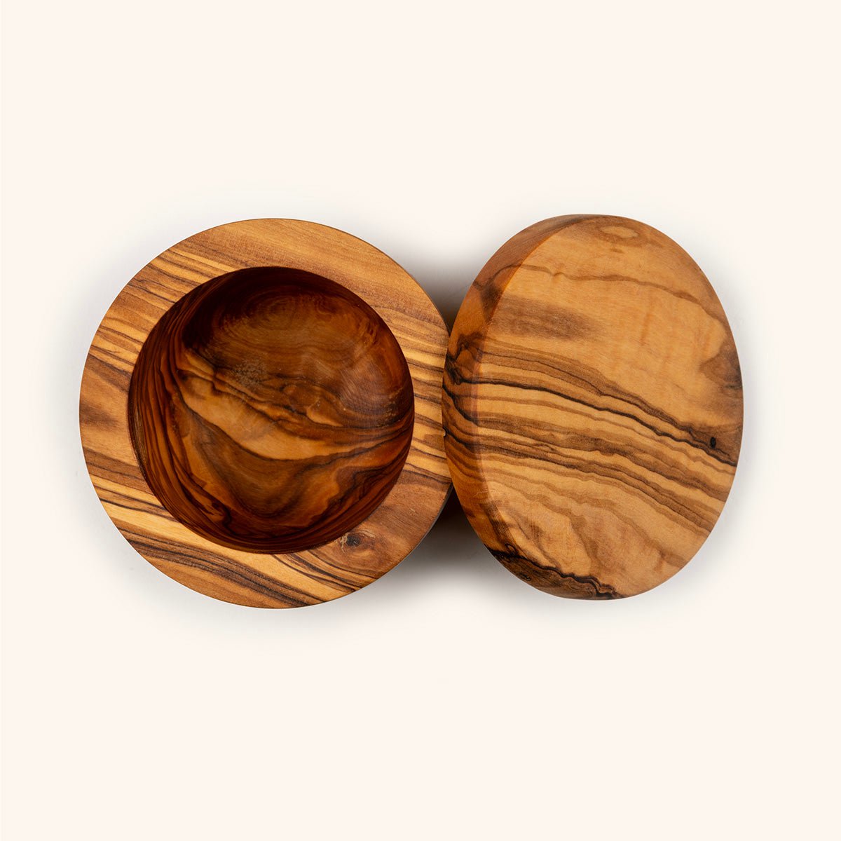 Luxury Handmade Olive Wood Shaving Bowl – 10cm Diameter