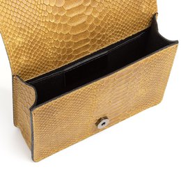 Florence Artegiani. Lorenza Women's Handbag. Genuine Leather Suede Engraving Snake