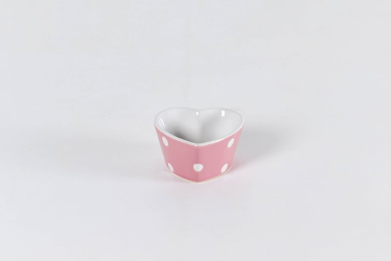 Pink hjerte ramekin med prikker Isabelle Rose
