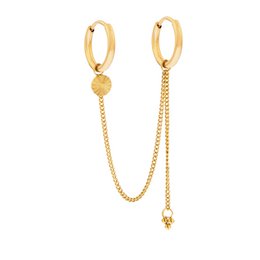 Earrings double ring dots and flamed coin