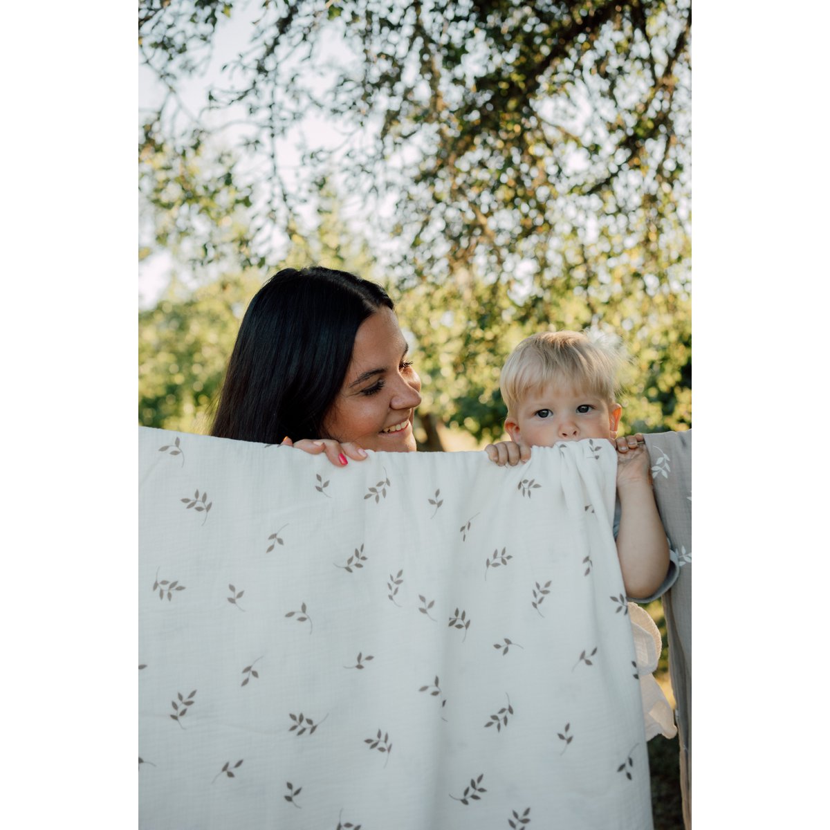 TISU baby duvet cover & pillowcase, Cream Leaves