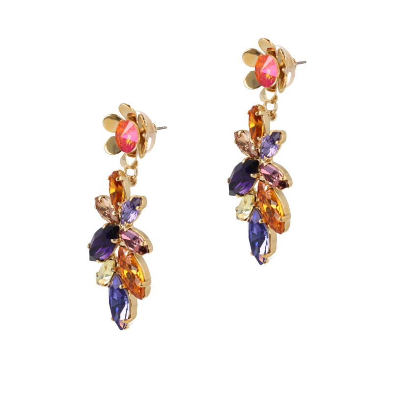 La Bloemen Purple Flower Earrings