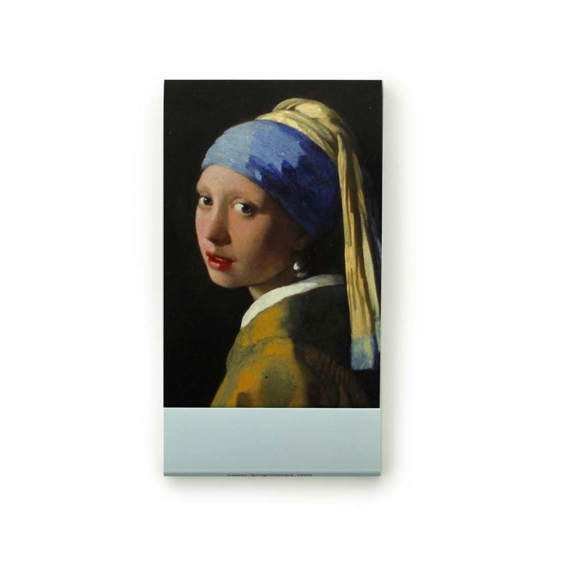 Notelet, Pige med en perleørering, Vermeer