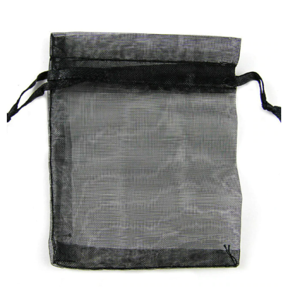 Bolsas de organza NEGRAS 9x12cm (por 100 piezas)