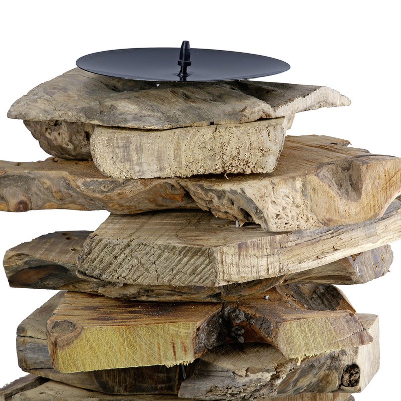Lysestage Bali naturfarve H. 16 cm, VE 8