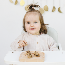 Children's board bear with fork beige
