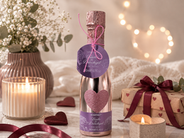 240ml bath and shower gel in a rose colored piccolo bottle