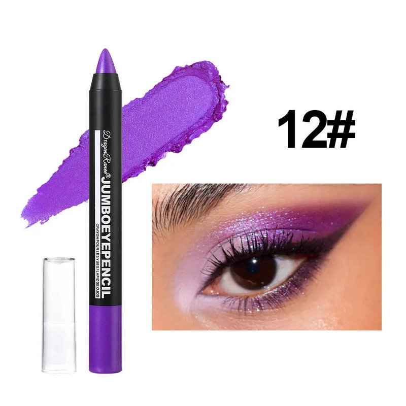 Rokerige Donkergroene Oogschaduw Potloodstift Waterdicht Parelmoer 12 Kleuren Metallic Glitter Oogschaduw Markeerstift Make-up Tool