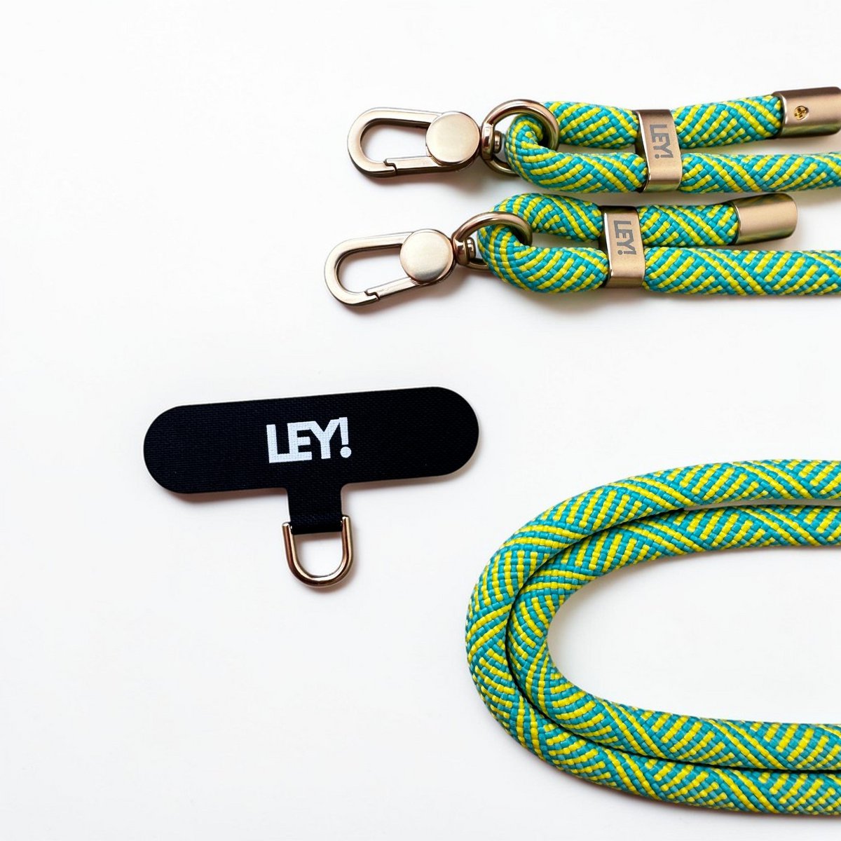 Mobile phone chain - yellow - turquoise