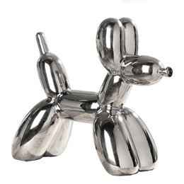 Figura Dog Balloon Dog Dog Silver -Collorato H. 17 cm, VE 3