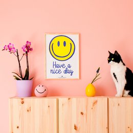 Riso-Poster A3 Smiley, ich wünsche dir einen schönen Tag