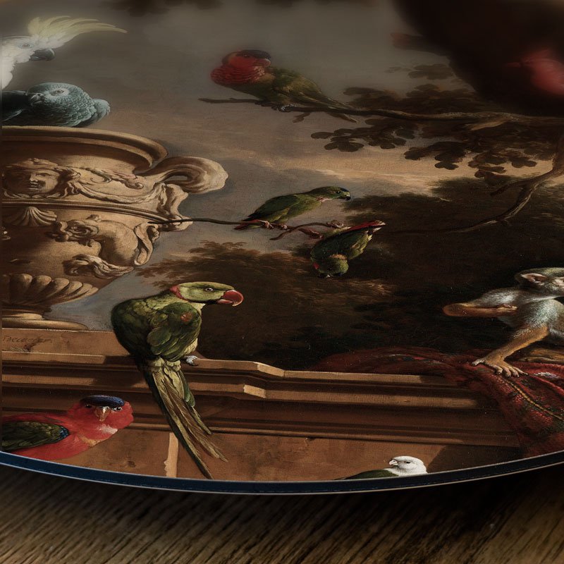 Círculo de pared La colección de fieras de Melchior d'Hondecoeter - pintura redonda - círculo de pared