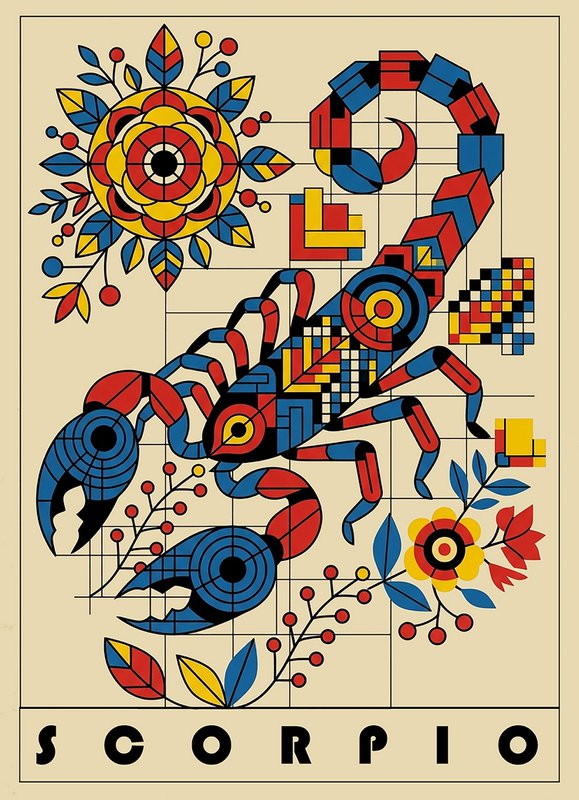 Stjernetegn Print - Bauhaus Style