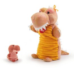Hånddukke Dinosaur med baby 25cm