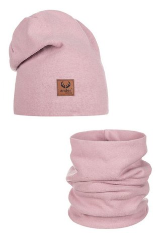 BENIAMINA hat with a snood - DARK PINK