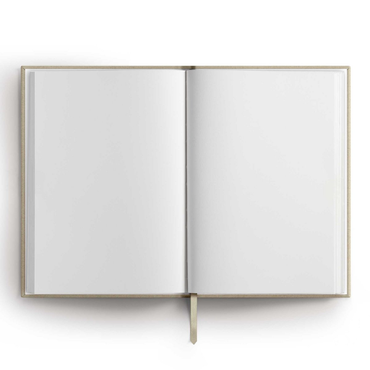 Notebook "Palm", A5, beige / gold, linen cover