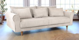 ASTRID 4-personers sofa/sovesofa Corduroy Creme aftageligt og vaskbart betræk