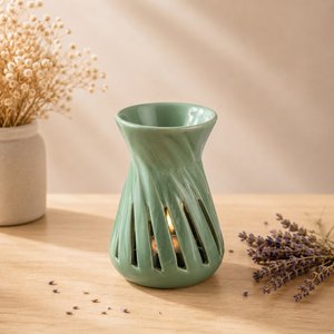 Parfümbrenner Serie Céramy – Corta Vert – Kerzenhalter aus lackierter Keramik – Diffusion von Duftwachs, ätherischen Ölen – dekorative Geschenkidee
