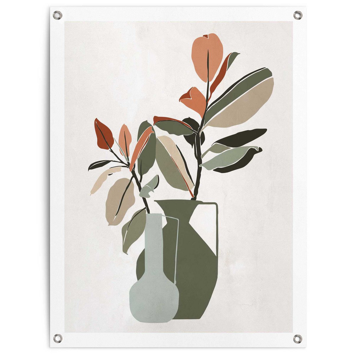 Garden poster Garden poster Vase with leafy branches 80x60