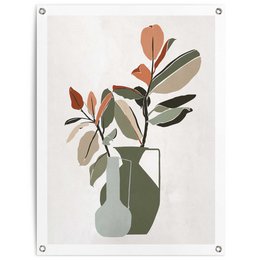 Garden poster Garden poster Vase with leafy branches 80x60