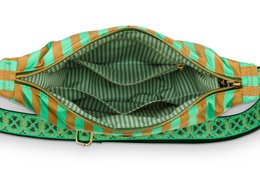 Freya Half Moon Cross Body Bag Stripe Green 34x10x16cm