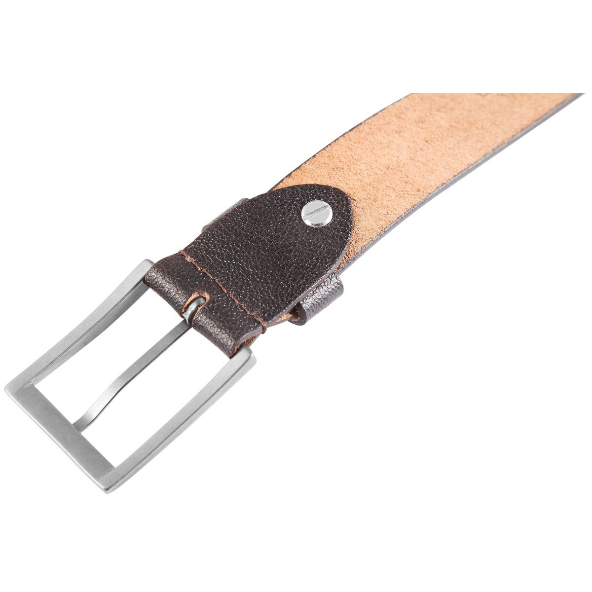 Leonardo Verrelli genuine leather belt, dark brown, can be shortened, length 120 cm