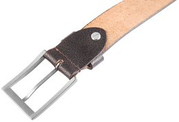 Leonardo Verrelli genuine leather belt, dark brown, can be shortened, length 120 cm