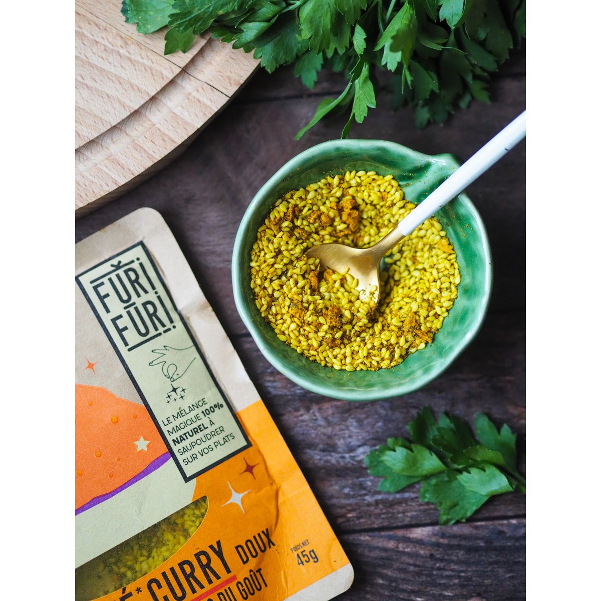 Furikake Curry - Condiment sésame & algues - alternative sel 45G
