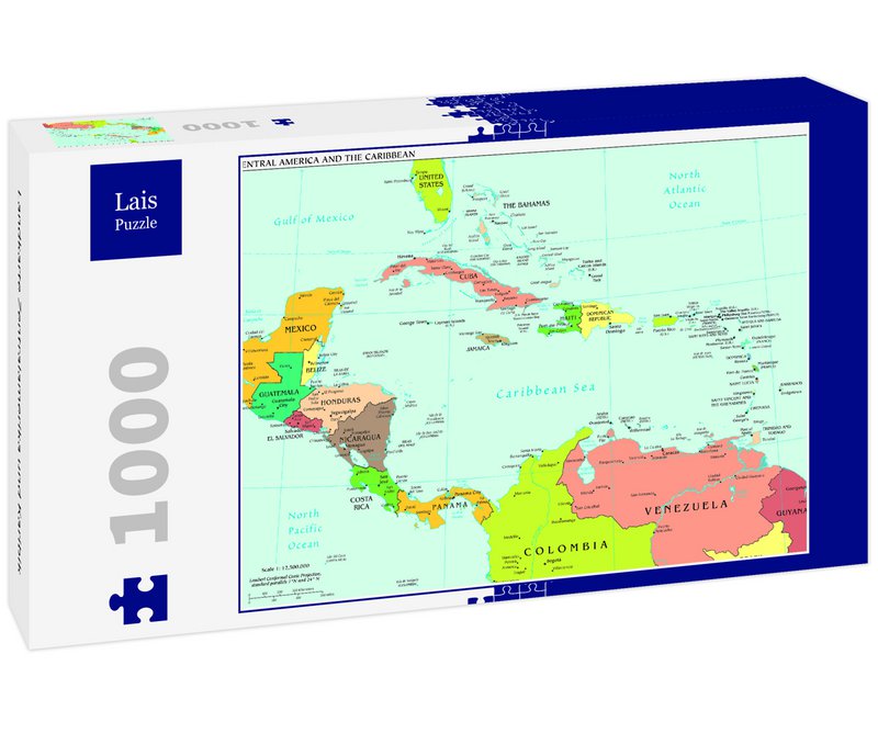 Lais mappa del puzzle dell'America centrale e dei Caraibi 1000 parti