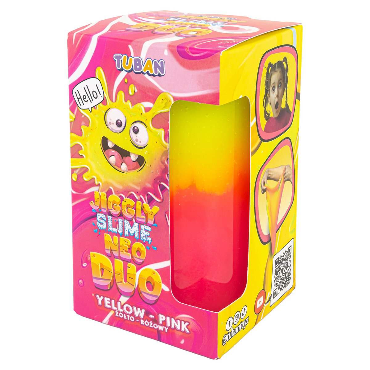 Tuban Slime - Jiggly Slime - Neo Duo - Geel En Roze 430g