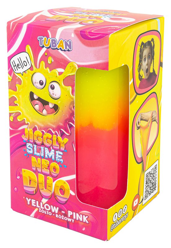 Tuban Slime - Jiggly Slime - Neo Duo - Geel En Roze 430g