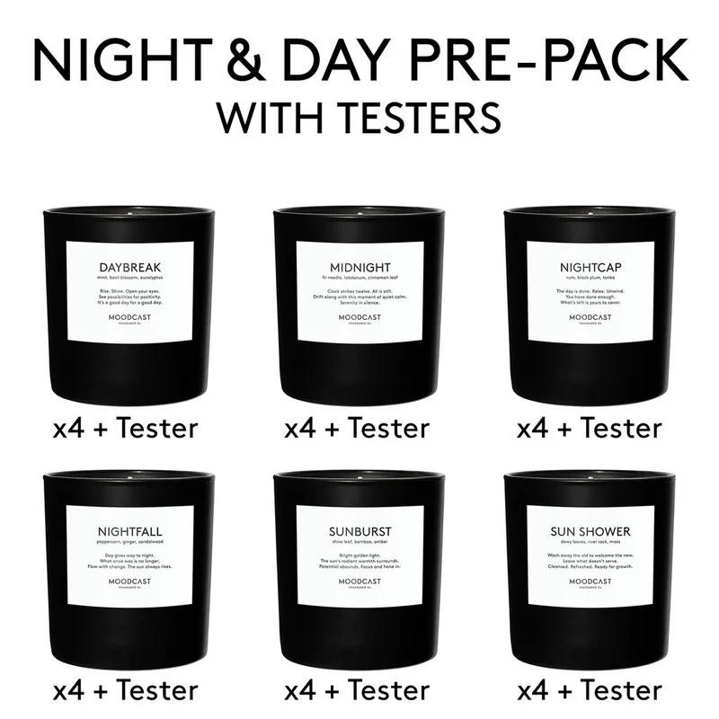 Moodcast Night & Day 8 oz stearinlys Pre-Pack