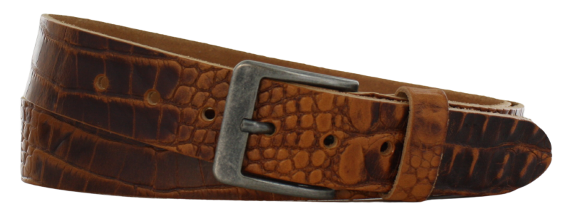 Waist belt 4cm | Grain leather crocodile print