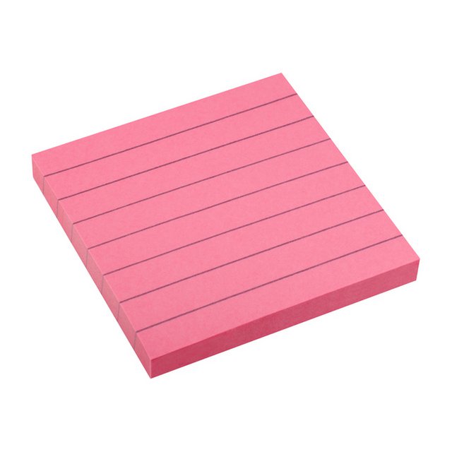 Info notes 75x75mm gelinieerd fel roze 80 blad