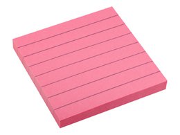 Info notes 75x75mm gelinieerd fel roze 80 blad