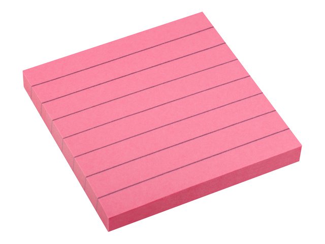 Info notes 75x75mm gelinieerd fel roze 80 blad