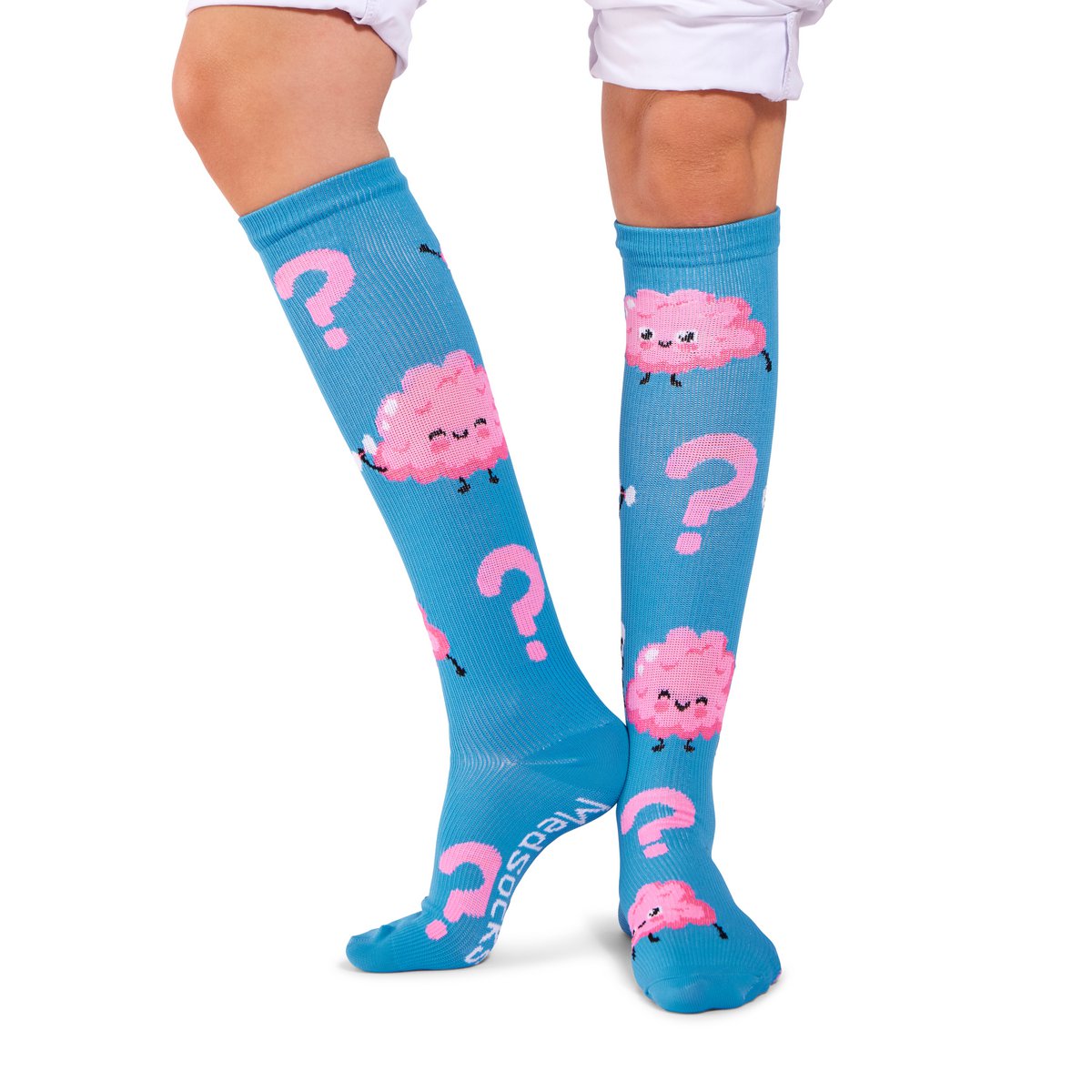 Kompression fröhlicher Gehirne Medsocks Blau