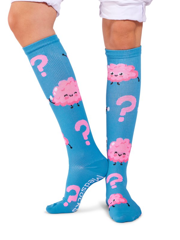 Kompression fröhlicher Gehirne Medsocks Blau