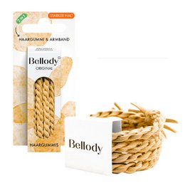 NOWOŚĆ - Opaski do włosów Frozen Mango - Bellody® (4 sztuki) - Stylowe plecione gumki do włosów