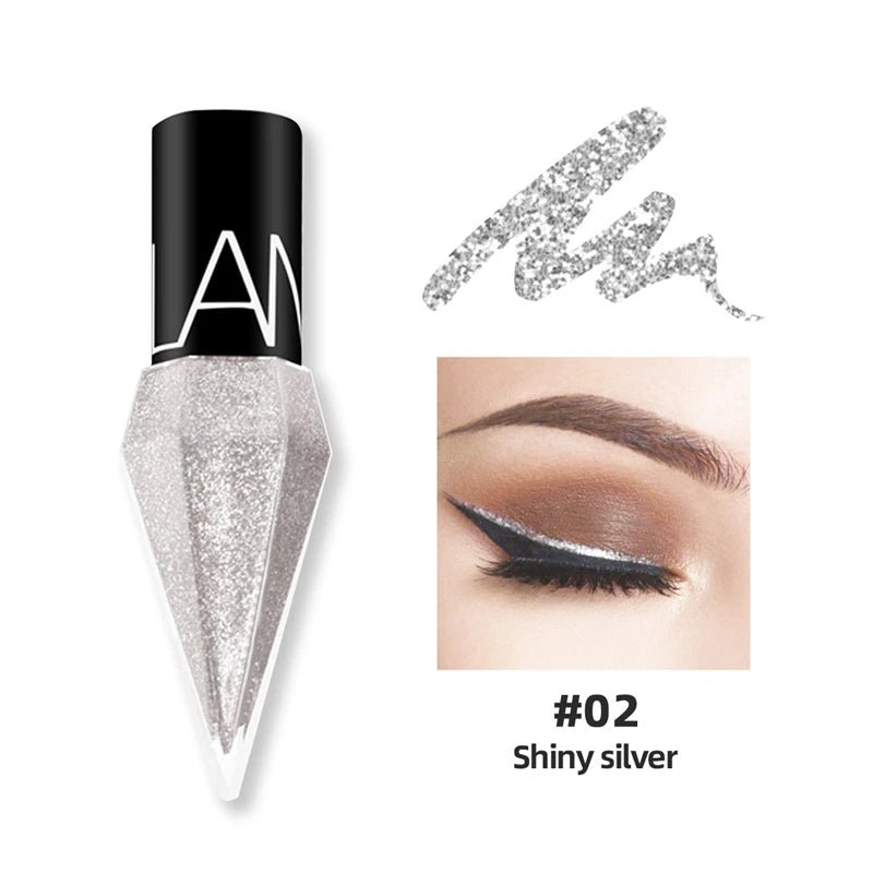 Nieuwe professionele glanzende eyeliners cosmetica voor vrouwen pigment zilver rose goud kleur vloeibare glitter eyeliner goedkope make-up