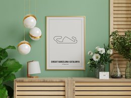 Rectangular wall art poster featuring a minimalist illustration of a circuit board design. Available in multiple sizes from A4 to 50x70 cm.