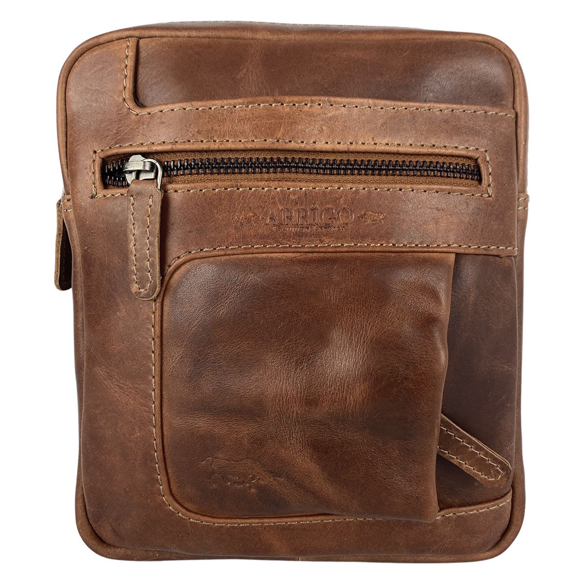 Skuldertaske eller Crossbody-taske i 6 farver glat læder med justerbar skulderrem