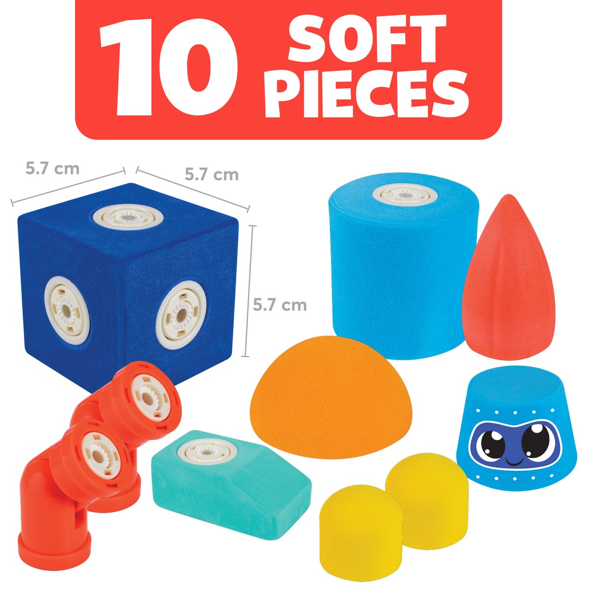 Blockaroo Robot Box - 10 piezas - Juguete magnético blando