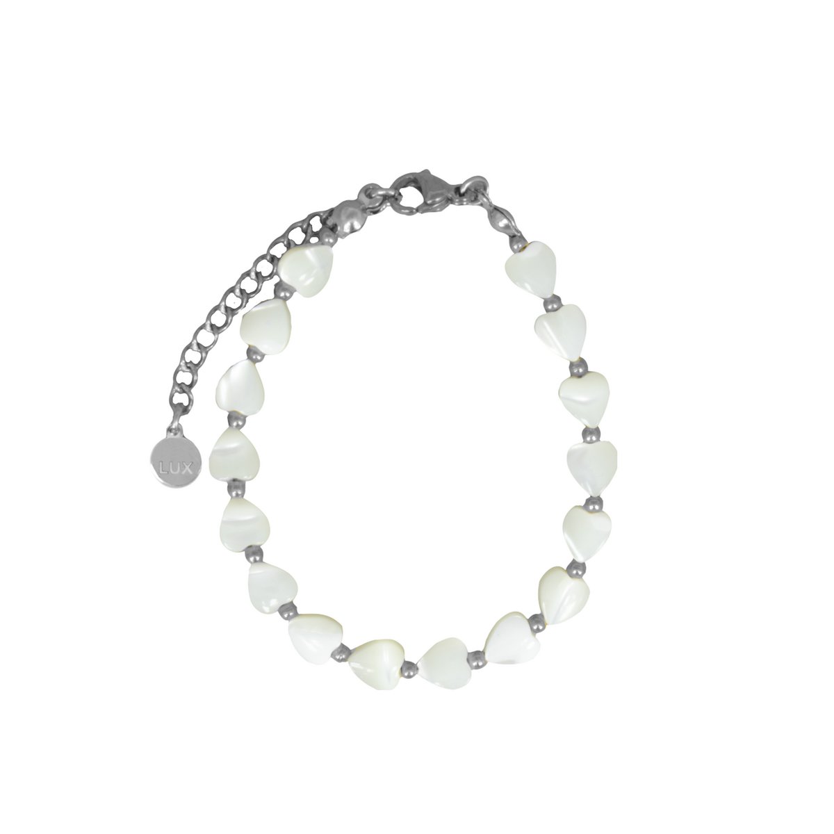 BRACELET | PEARL HEARTS | RVS SILVER