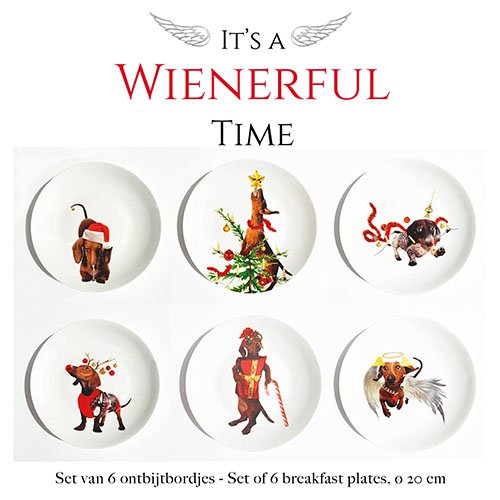 It's a wienerful Time - Set of 6 breakfast plates