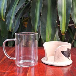 Coffee Mug | Papier mache holder Fish Handmade Hand-painted